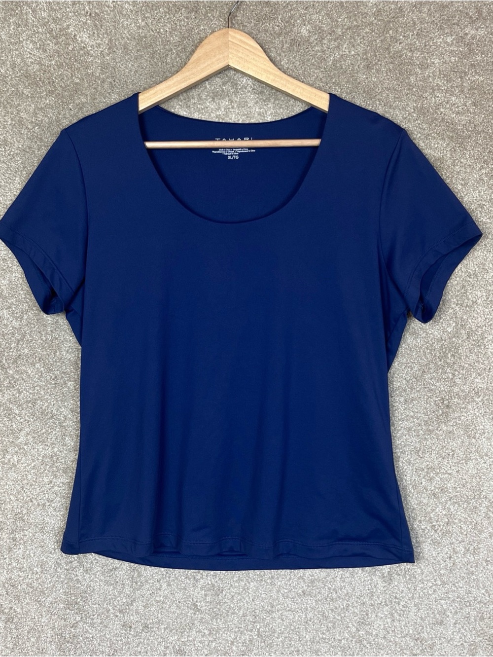 Tahari Modern Essentials Shirt Womens Extra Large Blue Short Sleeve- 5149